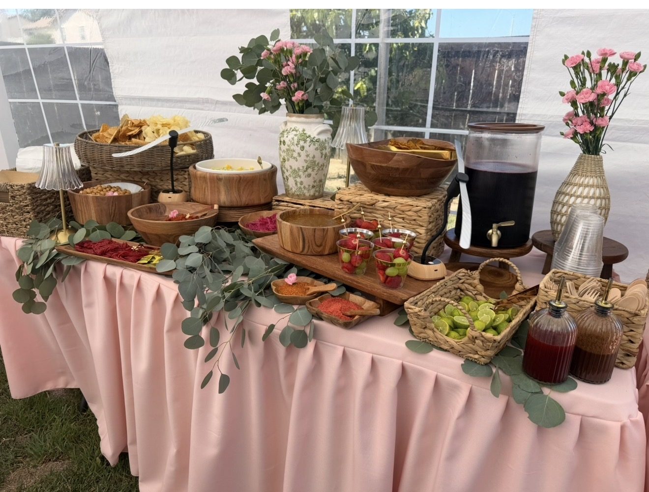 Bloom decorated snack table
